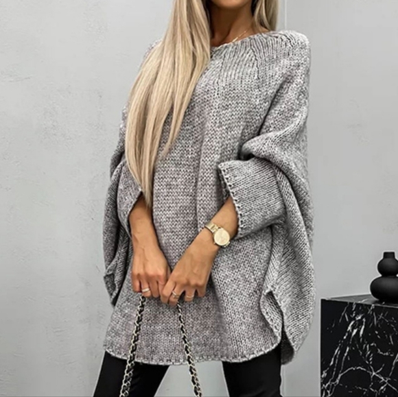 Aspen Batwing Knit Sweater - Gray - Picture 3 of 5